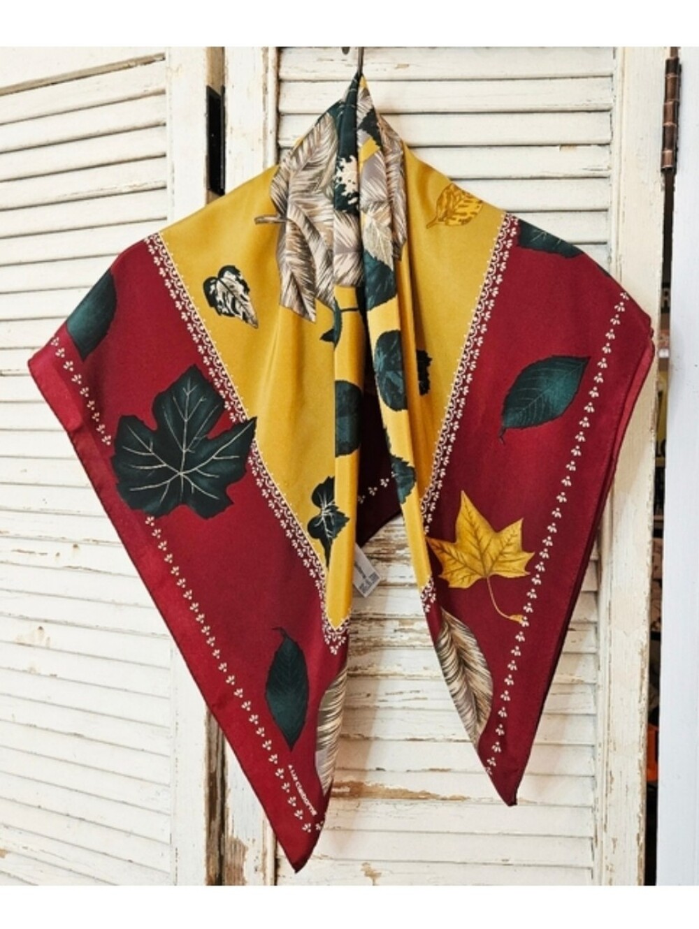 Vintage 90s Liz Claiborne Fall Colours Square Scarf